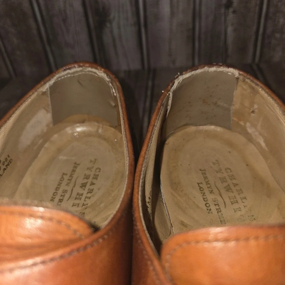 9 UK/ 10 US Mens Charles Tyrwhitt Monk Strap Tan Leather Wingtip Brogue Shoes